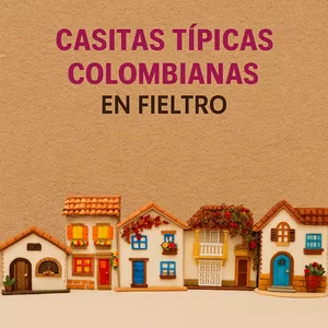 Imagen de portada para Curso online Casitas Típicas Colombianas en Fieltro