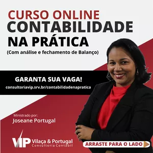 Imagem de Contabilidade para ME e EPP na Prática (Com análise e fechamento de Balanço) criado por VILAÇA & PORTUGAL CONSULTORIA E TREINAMENTOS CONTÁBEIS LTDA na hotmart