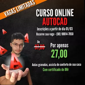 Imagem de capa para o Curso online Curso Online de AutoCAD