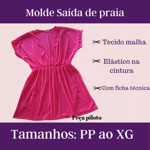 Imagem de capa para o Ebook molde saída de praia pp ao xg