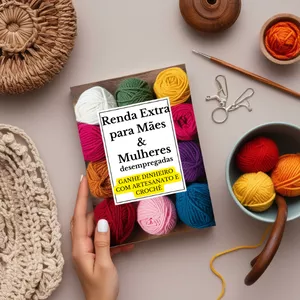 Imagem de capa para o Ebook Artesanato e Crochê: Guia Completo para Mães e Mulheres Desempregadas Criarem Renda Extra