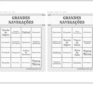 Imagem de capa para o Ebook BINGO DE HISTÓRIA GRANDES NAVEGAÇÕES - EXPANSÃO MARÍTIMA 