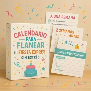 Imagen de portada para Curso online 🗓️📒FIESTA SIN CAOS: Guía y Calendario para ORGANIZARTE DESDE CERO