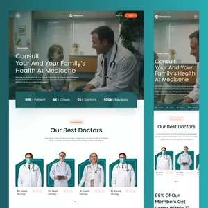 Cover image for Online course Medicene - 100% Editable Responsive Template