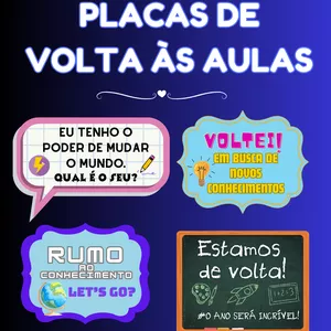 Imagem de capa para o Ebook PLACAS DE VOLTA ÀS AULAS 