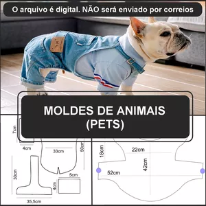 Imagem de capa para o Ebook 60 Moldes de Roupas de Animais (PETS)