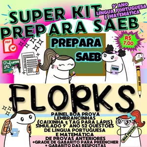 Imagem de capa para o Ebook KIT PREPARA SAEB 9° ANO - FLORKS