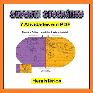 Imagem de capa para o Ebook 7 Atividades Hemisférios - caderno 10 🌐
