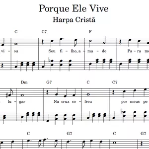 Imagem de capa para o Ebook Porque Ele Vive (Harpa Cristã) - Partitura para PIANO