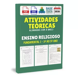 Imagem de capa para o Ebook Atividades Teóricas - Ensino Religioso - Fundamental I (1º ao 5º Ano) - 2026