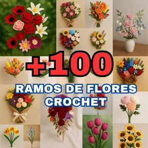 Imagen de portada para Curso online Pack de + 100 plantillas flores de amigurumis💐