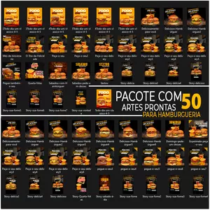 Imagem de capa para o Curso online 50 Artes Prontas para Redes Sociais da sua Hamburgueria e Lanchonete