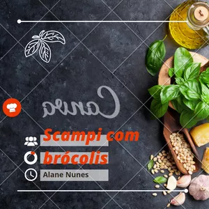 Imagem de capa para o Ebook Scampi com brócolis 