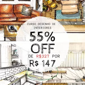 Imagem de capa para o Curso online Desenho de Interiores para Arquitetos e Designers