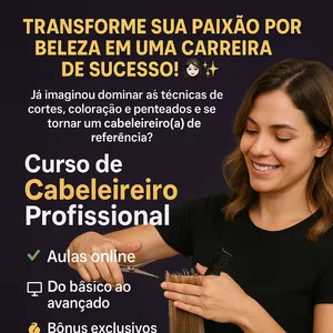 Imagem de Cabeleireiro de sucesso criado por Primazia Cursos na hotmart