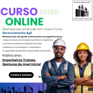 Imagem de capa para o Curso online Gerenciamento Ágil na Construção Industrial