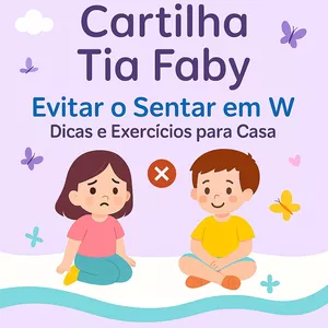 Imagem de capa para o Ebook "Cartilha Tia Faby - Evite o Sentar em W"