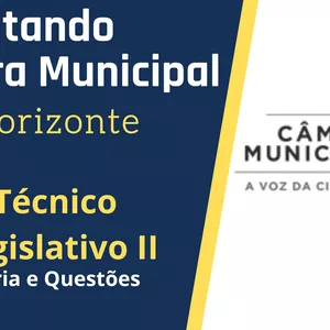 Imagem de capa para o Curso online Gabaritando Câmara de Belo Horizonte - Técnico Legislativo II