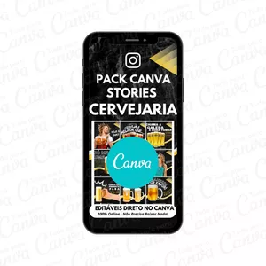 Imagem principal do produto Canva Pack Editável - Stories Cervejaria + 5 Kits Bônus