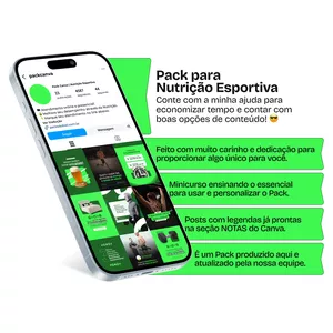 Imagem de Pack Canva - Nutrição Esportiva | Posts com conteúdos nichados e editáveis para perfil do Instagram e Redes Sociais criado por Gabriel | Packs, Conteúdo e Design na hotmart