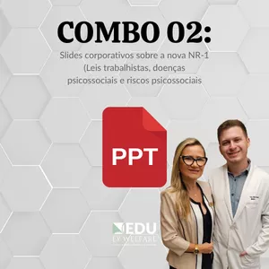 Imagem de capa para o Curso online COMBO 02: Slides Corporativos: Riscos Psicossociais, Doenças Ocupacionais e Direitos Trabalhistas