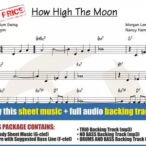 Cover image for Online course How High The Moon (Sheet Music + Backing Tracks)