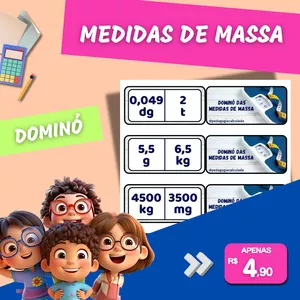 Imagem de capa para o Ebook Dominó das Medidas de Massa