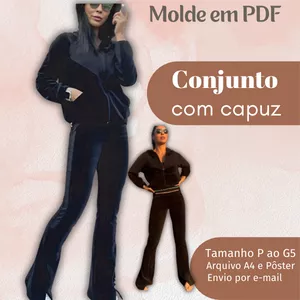 Imagem de capa para o Ebook MOLDE EM PDF CONJUNTO COM CAPUZ 