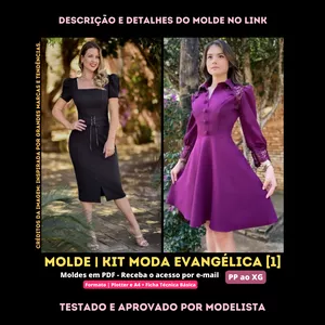 Imagem de capa para o Curso online ⭕[Molde em PDF] - Kit Moda Evangélica [1] 