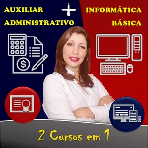 Imagem principal do produto Auxiliar Administrativo + Informática Básica