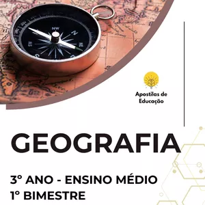 Imagem de capa para o Ebook Geografia 3º Ano 1º Bimestre (Ensino Médio) - Apostila com Planos de Aula