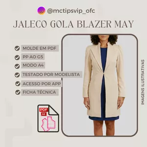 Imagem de capa para o Ebook MOLDE EM PDF_A4_ JALECO GOLA BLAZER MAY.