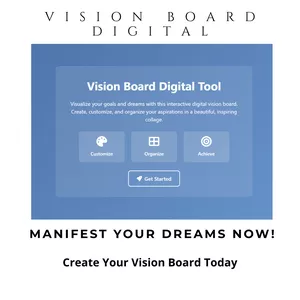 Cover image for Online course Automated Vision Board Digital Tool Manifestation Goal Planner Customizable Success Visualization Software