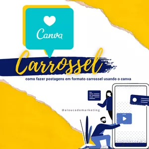 Imagem de capa para o Curso online Canva para posts carrossel