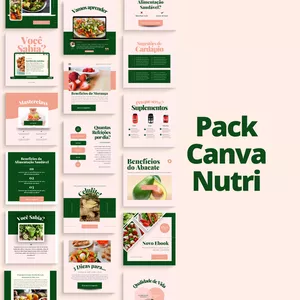 Imagem de capa para o Curso online Pack Canva Nutri