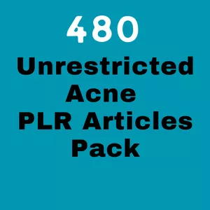 Cover image for Ebook 480 Unrestricted Acne PLR Articles Pack