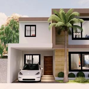 Imagem de capa para o Curso online Projeto editável Sobrado moderno para terreno 9x15 REF.57