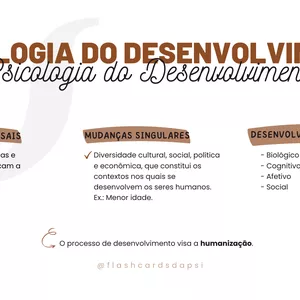 Imagem de capa para o Ebook Psicologia do Desenvolvimento Flashcards