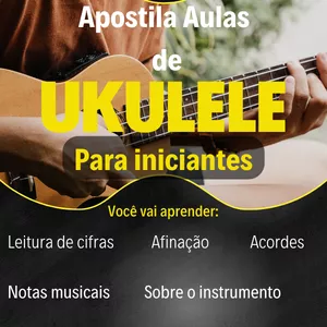 Imagem de capa para o Ebook Apostila Aulas de Ukulele do Zero - Iniciante