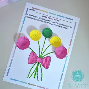 Imagem de capa para o Ebook Atividade - Buquê para a Mamãe 💐