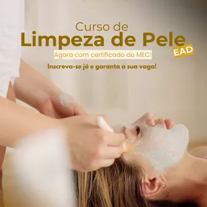 Imagem de capa para o Curso online Limpeza de Pele Profissional-Certificado com MEC