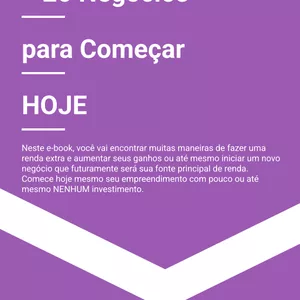 Imagem de capa para o Ebook +20 Negocios para começar HOJE