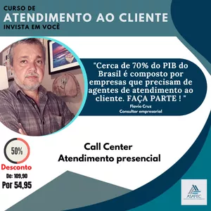 Imagem de capa para o Ebook Curso de Atendimento ao cliente. Invista em você