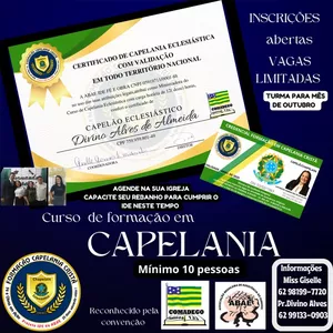 Curso CURSO DE CAPELANIA CRISTÃ  FORMAÇÃO ABAE/IDE . 