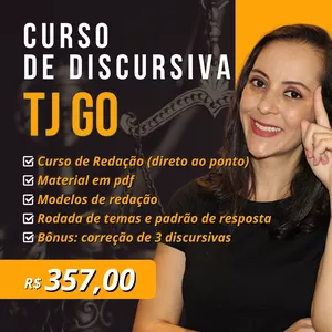 Imagem de capa para o Curso online Curso de Discursiva para o TJ GO 2024