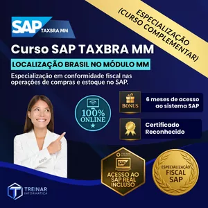 Imagem de capa para o Curso online Curso SAP TAXBRA MM – Localização Brasil na Gestão de Materiais