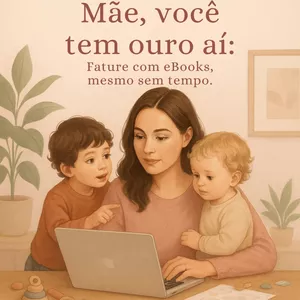 Imagem de capa para o Ebook Mãe, você  tem ouro aí:  Fature com eBooks,  mesmo sem tempo.