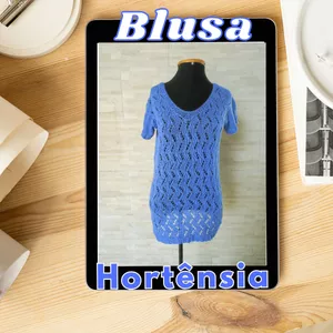 Imagem de capa para o Curso online Curso de tricô - Blusa Hortênsia 