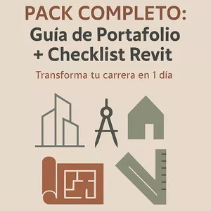 Imagen de portada para Ebook Guía Como Crear tu Portafolio Profesional en 1 dia + Checklist Revit para Proyectos Rápidos y Eficientes 