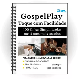 Imagem de capa para o Ebook 100 Cifras Gospel Simplificadas NOS 4 TONS MAIS TOCADOS - US